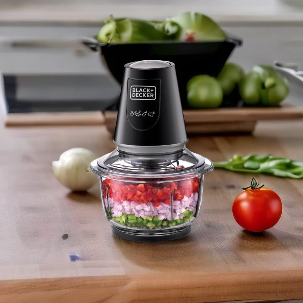 BLACK+DECKER Multi-Function Glass Chopper & Mincer, 400W, XXL 1.2L Bowl