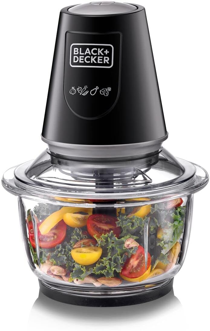 BLACK+DECKER Multi-Function Glass Chopper & Mincer, 400W, XXL 1.2L Bowl