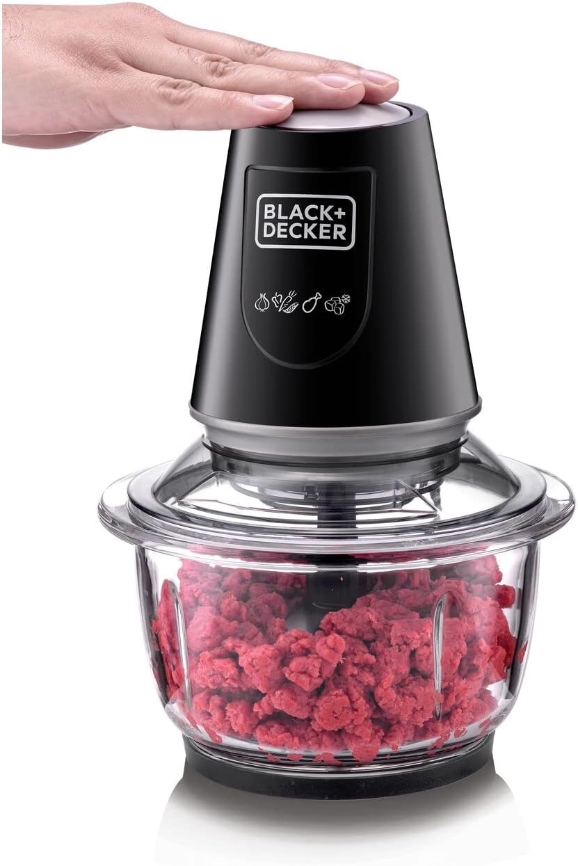 BLACK+DECKER Multi-Function Glass Chopper & Mincer, 400W, XXL 1.2L Bowl