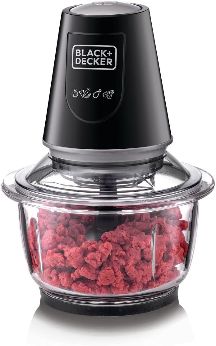BLACK+DECKER Multi-Function Glass Chopper & Mincer, 400W, XXL 1.2L Bowl