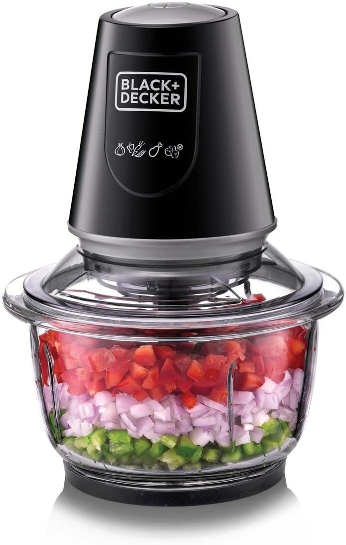 BLACK+DECKER Multi-Function Glass Chopper & Mincer, 400W, XXL 1.2L Bowl